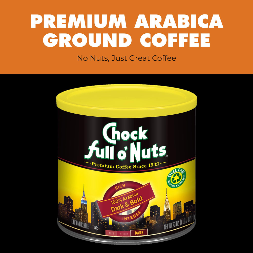 Chock Full o' Nuts taza humeante que transmite aroma intenso y disfrute