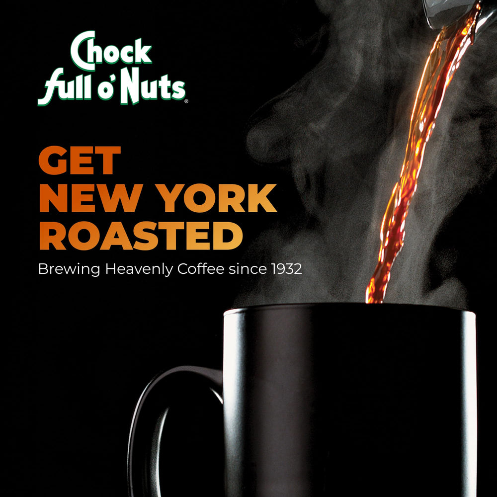 Chock Full o' Nuts primer plano de una cápsula K-Cup para detalle de textura