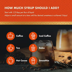 ChocZero jarabe agregado a un latte caliente para sabor caramelo intenso