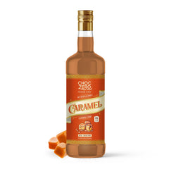 ChocZero botella frontal de jarabe caramelo sin azúcar, ideal para cafés