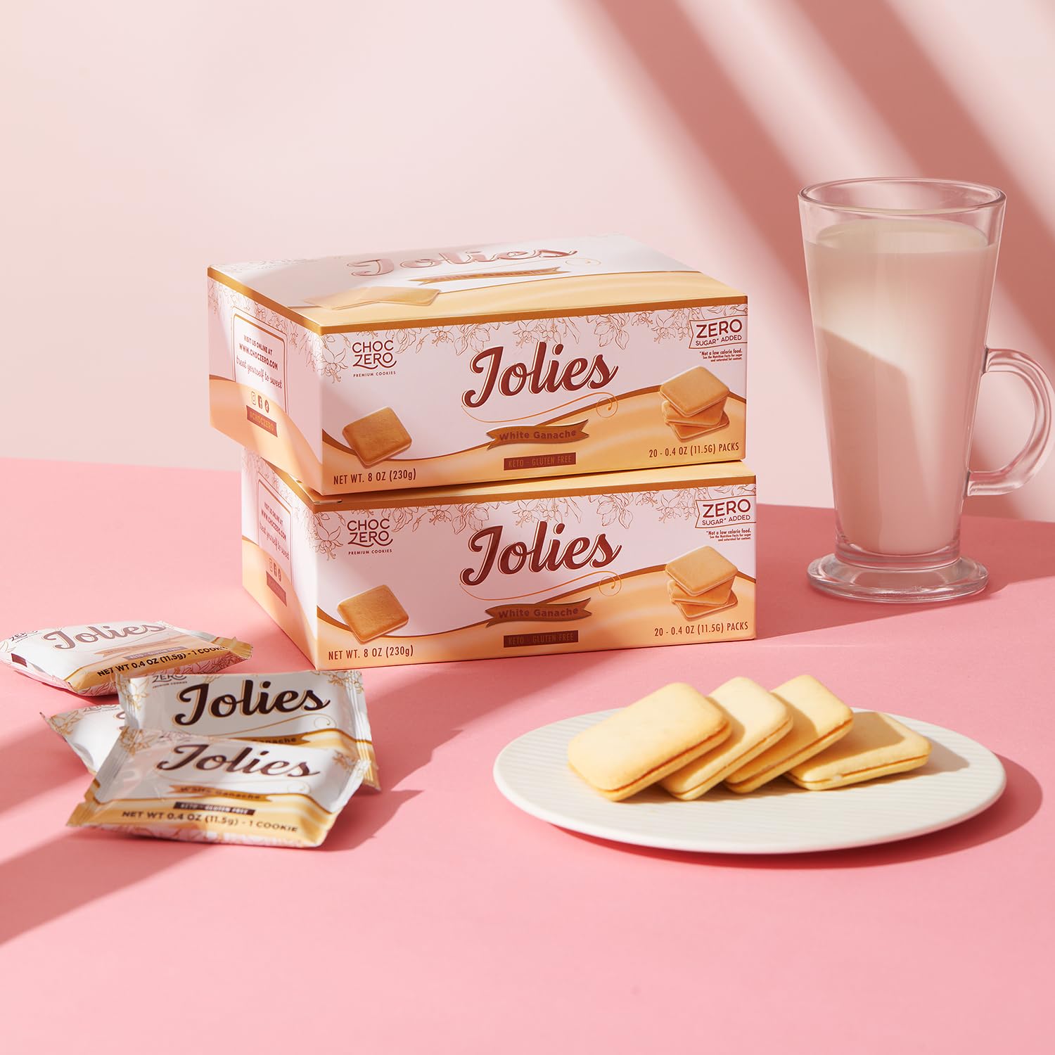 Etiqueta ChocZero Jolies con lista de ingredientes y datos nutricionales legibles
