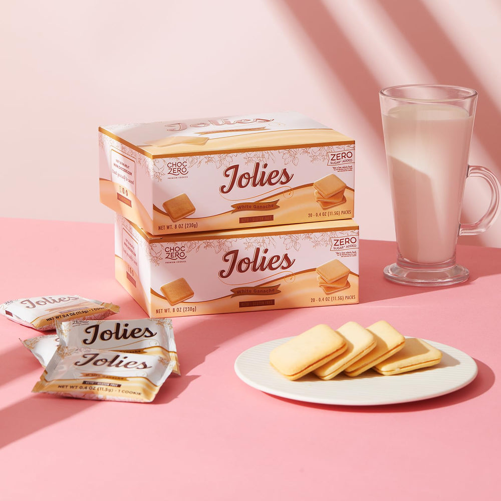 Etiqueta ChocZero Jolies con lista de ingredientes y datos nutricionales legibles