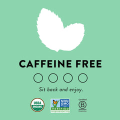 Choice Organic Teas taza servida con infusión de menta, refrescante y sin cafeína