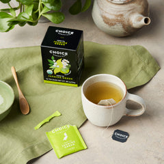 Choice Organic Teas hojas de té verde y flores de jazmín, aroma floral realzado