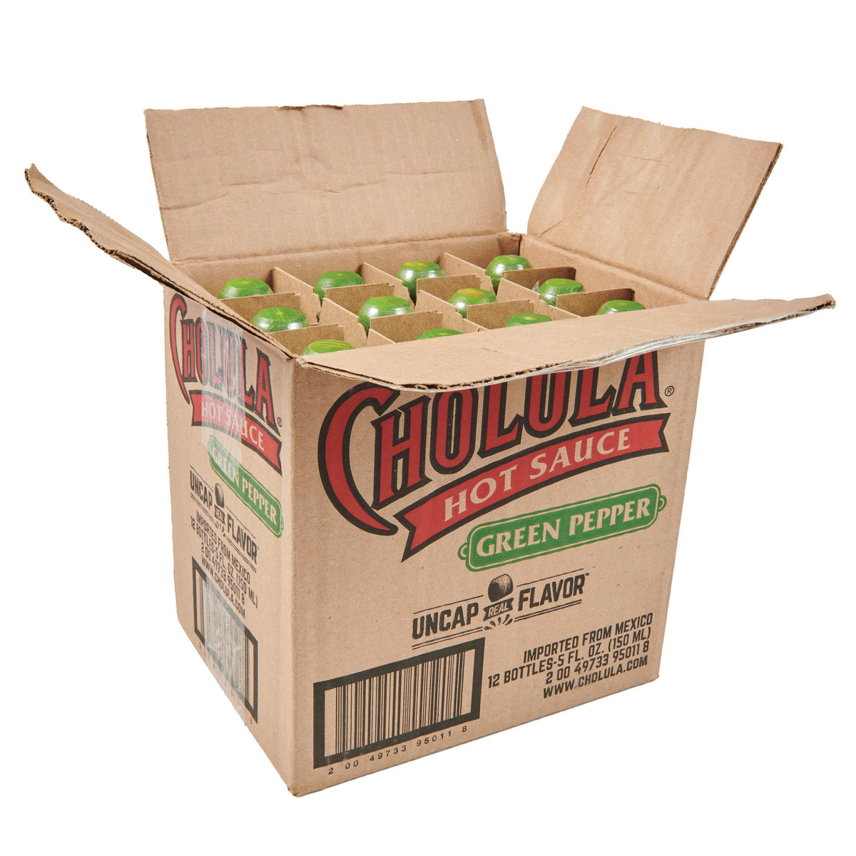 Cholula pack frontal mostrando 12 botellas para abastecer eventos