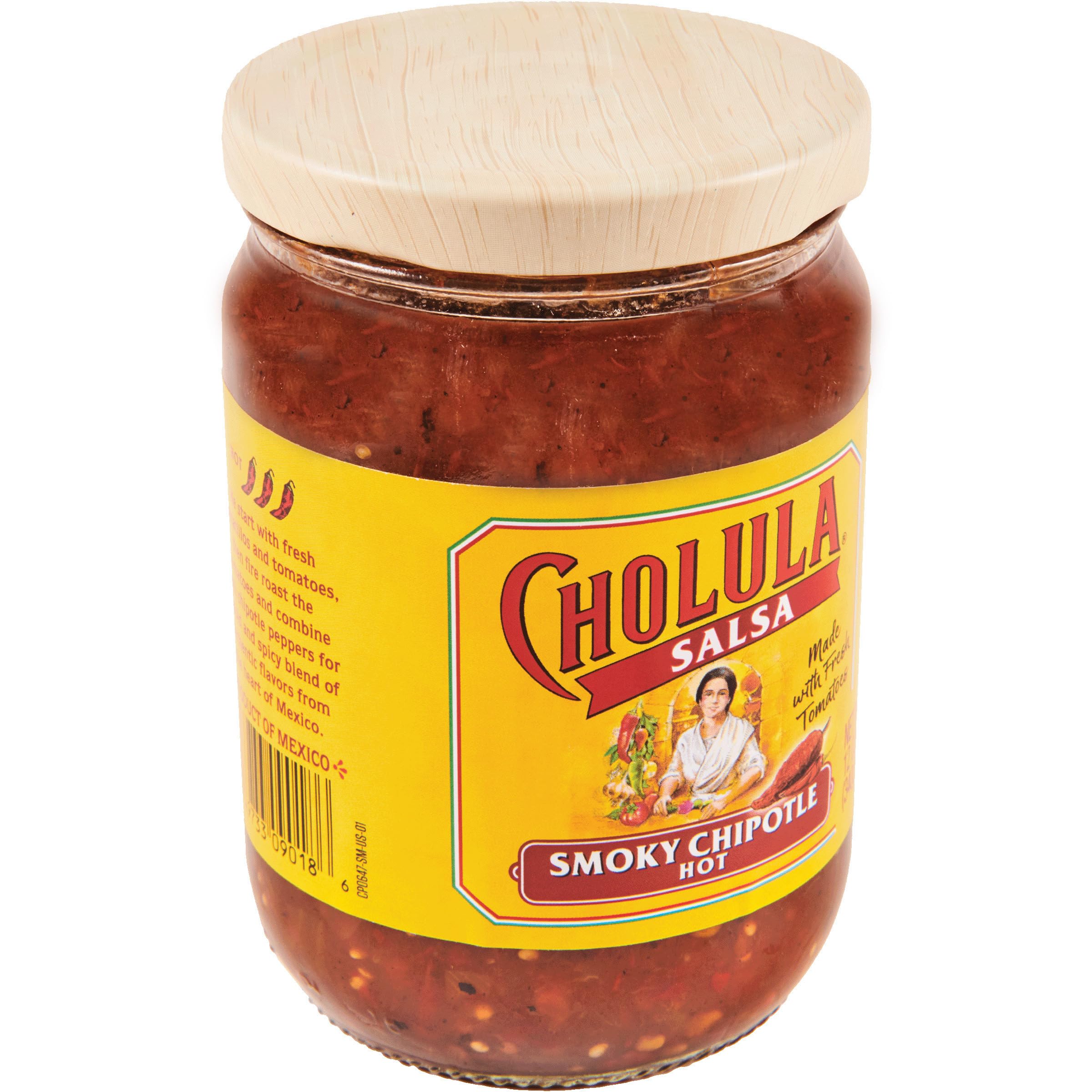 Cholula detalle de textura ahumada de la salsa para ver consistencia