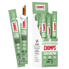 Chomps paquete frontal mostrando sabor breakfast y conveniencia