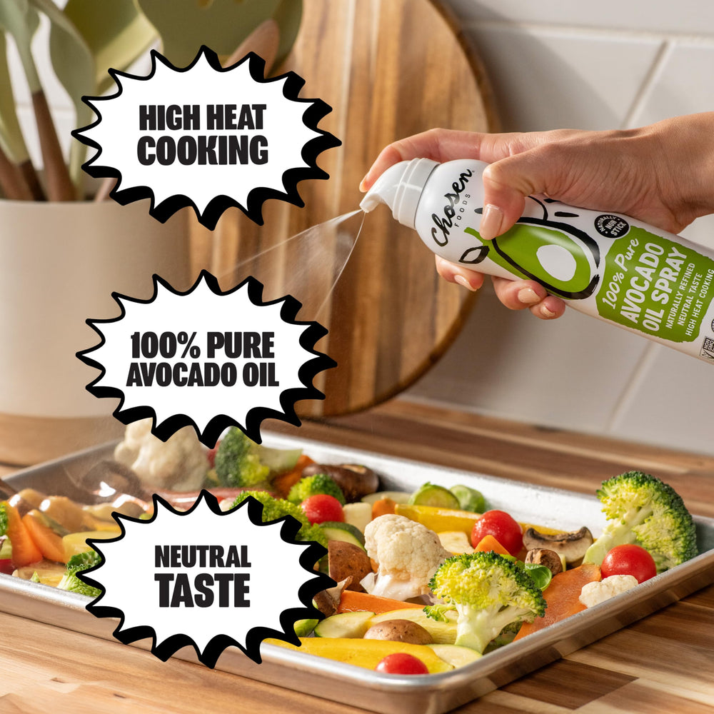 Chosen Foods gota de aceite de aguacate, pureza y alta temperatura