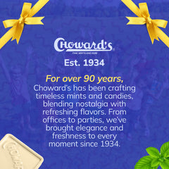 Choward's primer plano de pastillas menta con textura clara y frescor