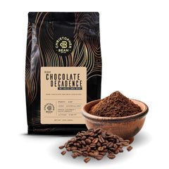 Christopher Bean Coffee frente de la bolsa de 10 oz mostrando el diseño y beneficio de frescura