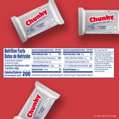 Chunky barra detalle del chocolate con leche y corte visual apetitoso