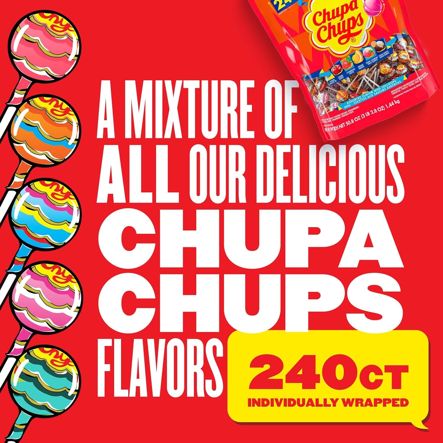 Chupa Chups detalle del palo plástico resistente que evita roturas