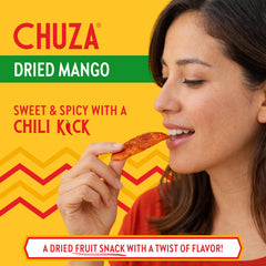 CHUZA primer plano textura de trozo de mango sabroso y masticable