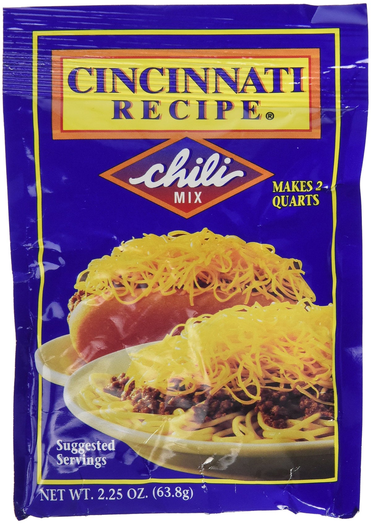 Cincinnati Recipe mix vista frontal del paquete mostrando diseño y tamaño útil