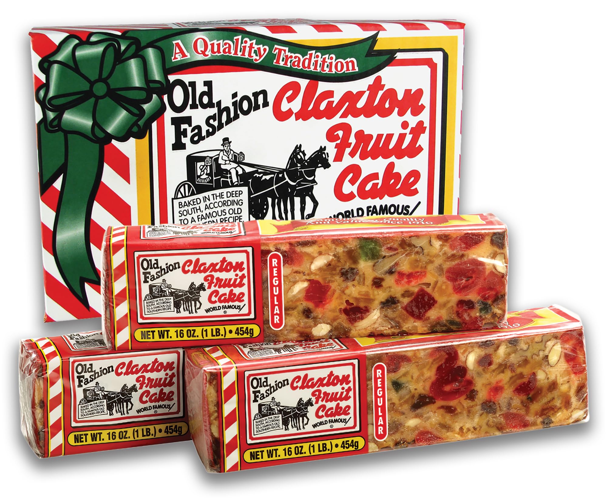 Claxton Fruit Cake vista frontal de la caja festiva, ideal para regalar