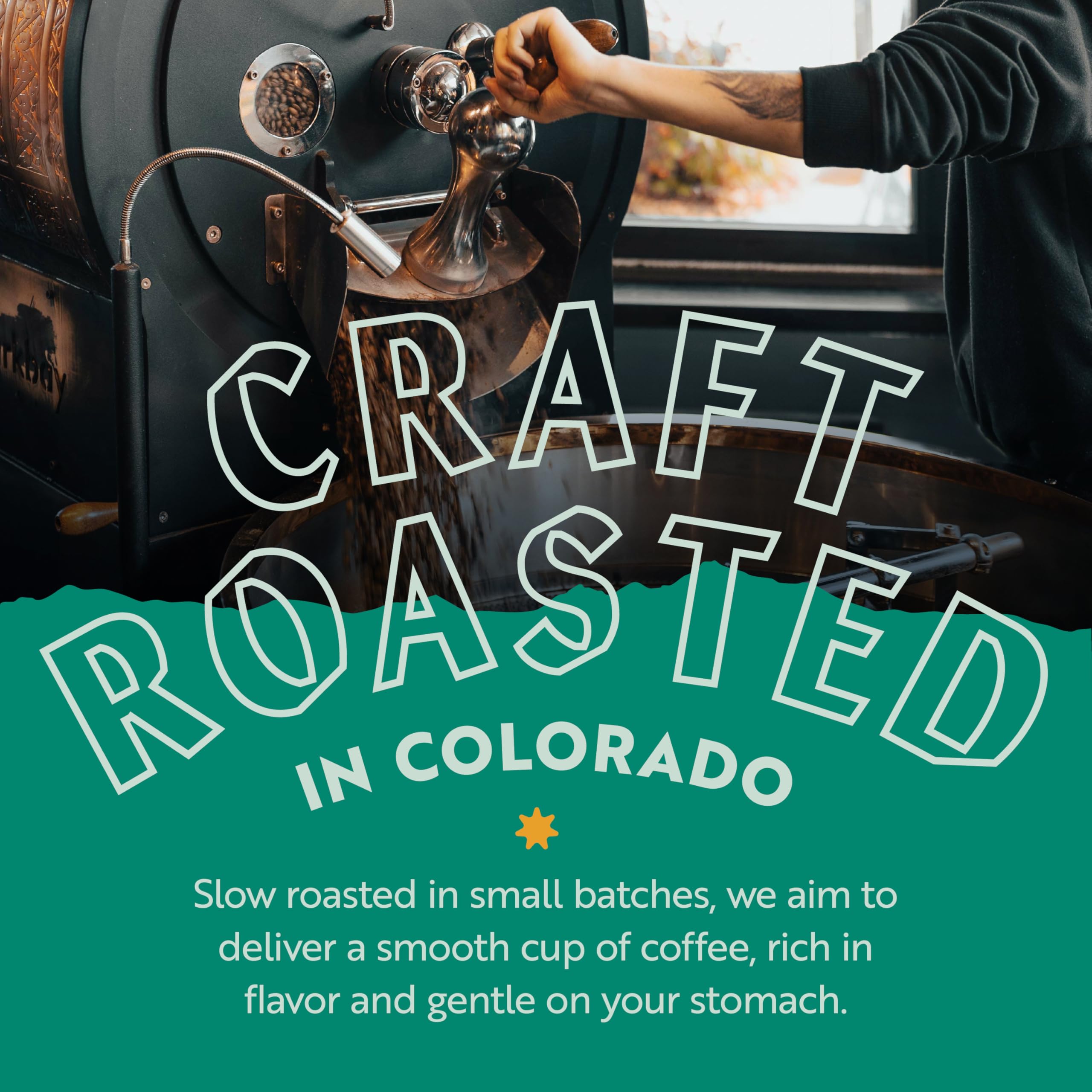 Clean Coffee Co etiqueta con información de pureza y pruebas de laboratorio