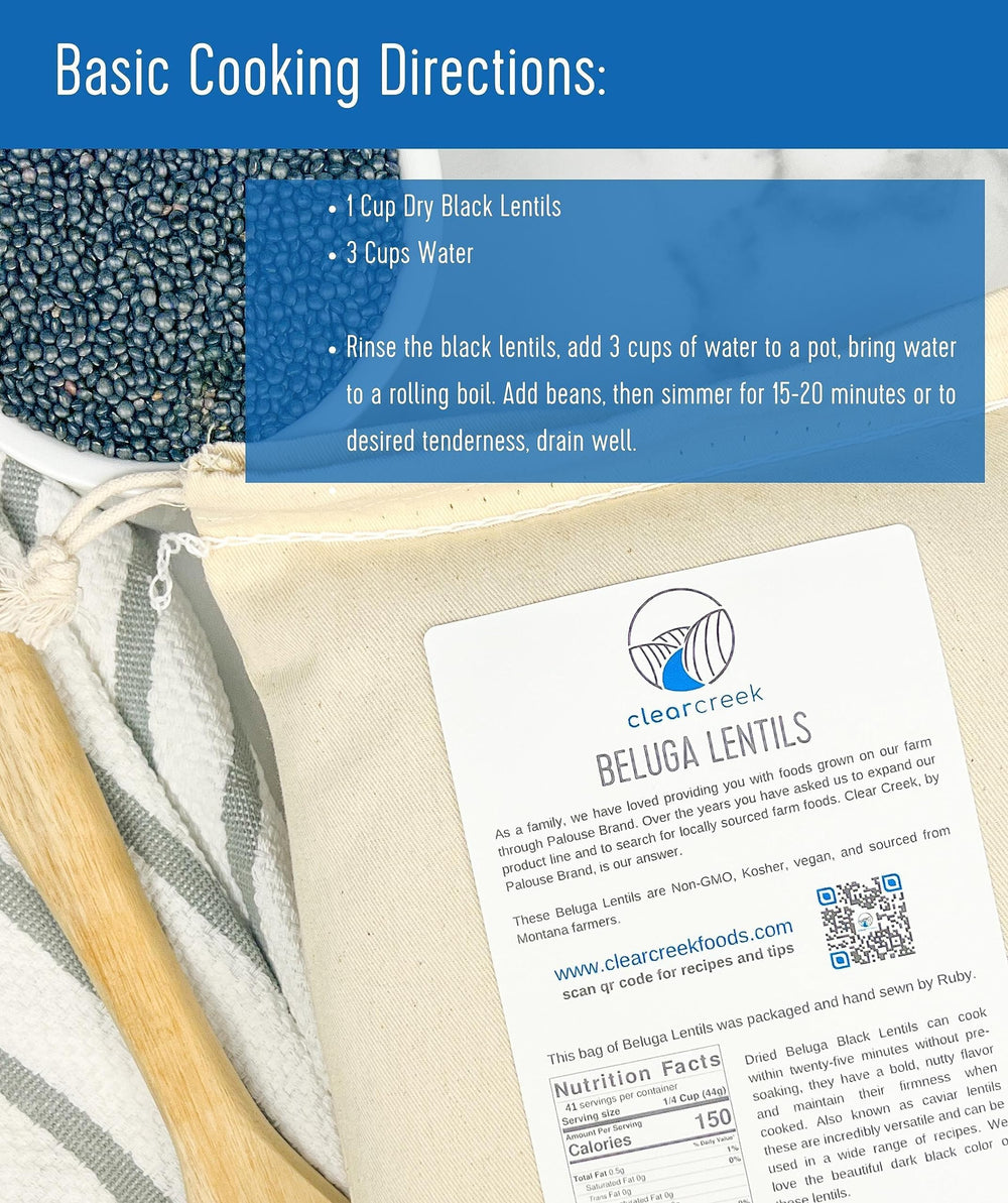 CLEAR CREEK lentejas cocinándose en sartén, cocción rápida y fácil