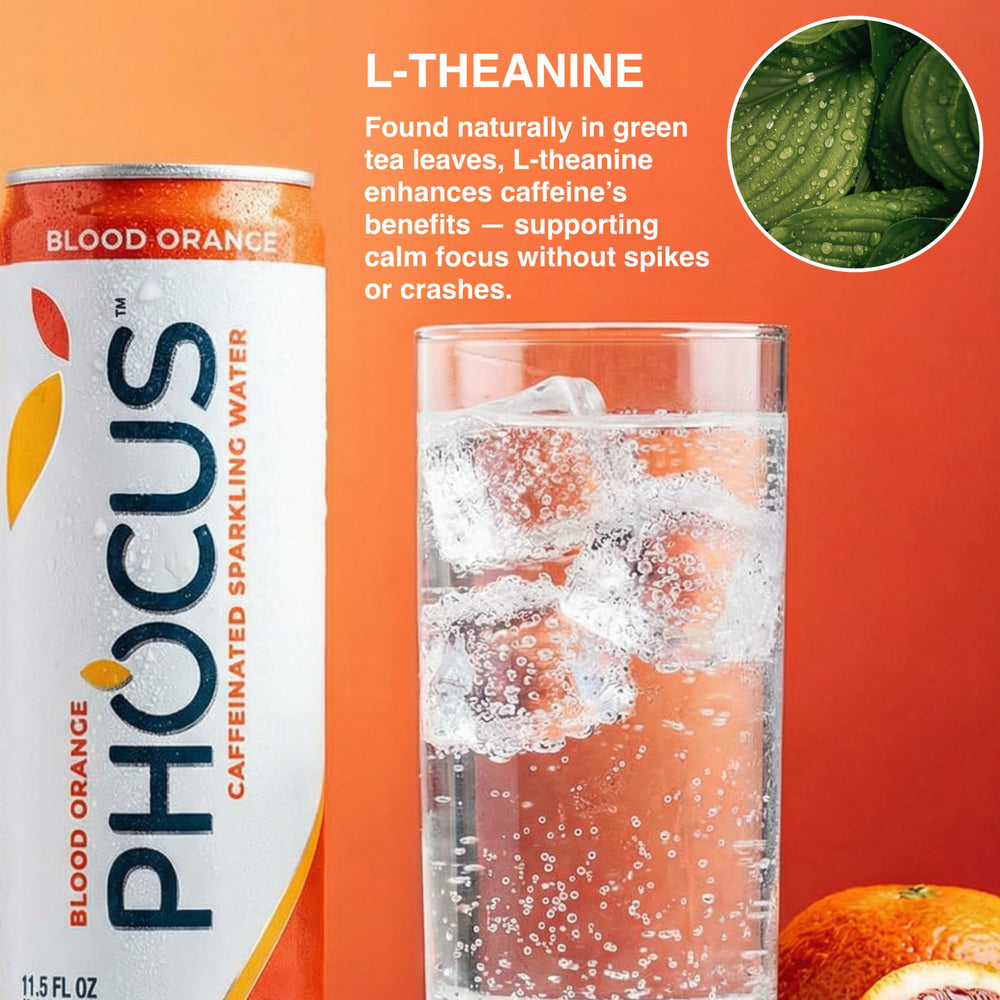 CLEAR CUT PHOCUS etiqueta con ingredientes ilustra cafeína natural y L‑Theanine
