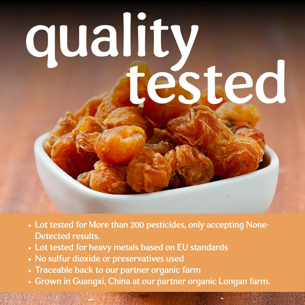 Clear Source longan servido en congee cremoso mostrando uso culinario y beneficio de textura suave
