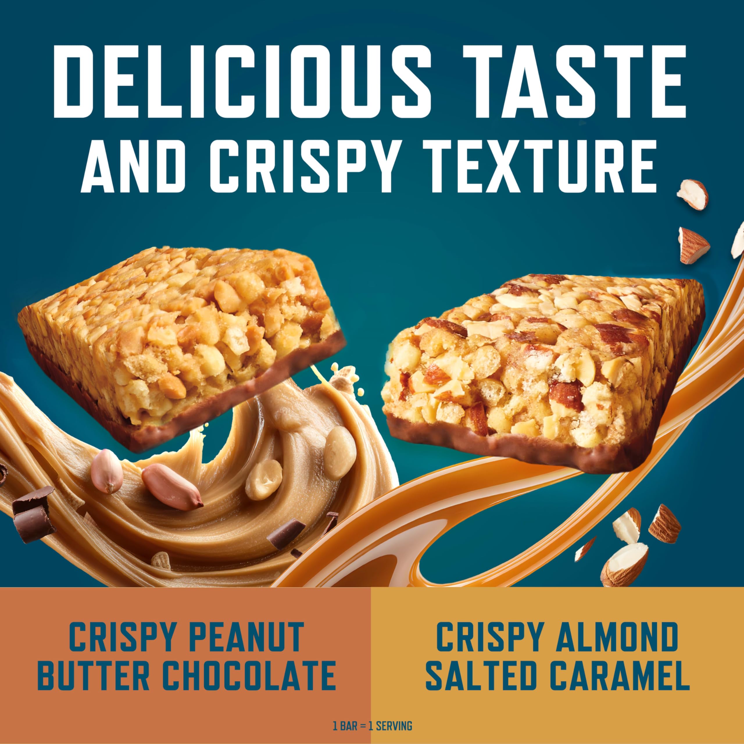 CLIF BUILDER'S close-up textura crujiente de almendra que aporta saciedad
