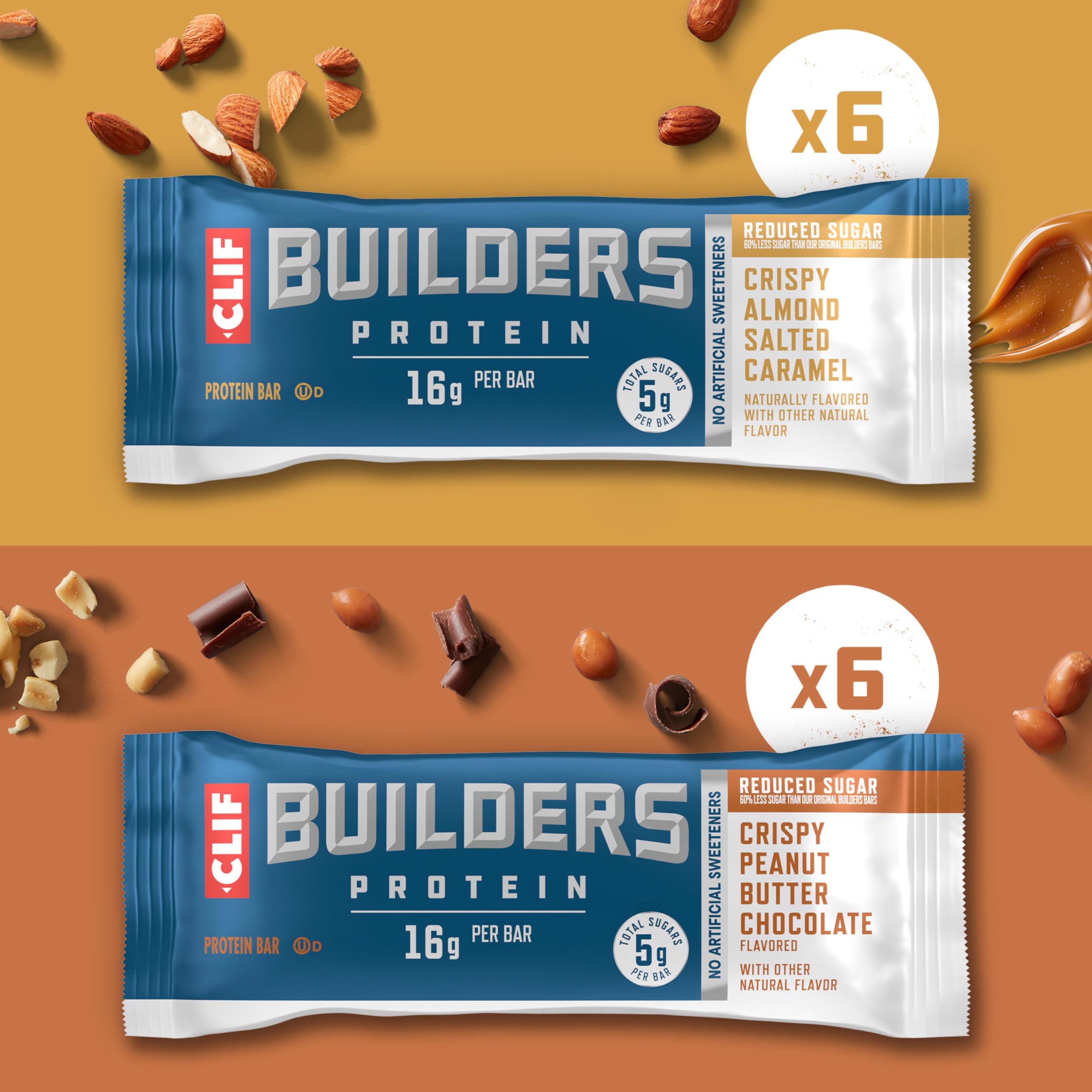 CLIF BUILDER'S close-up mantequilla de cacahuate y chocolate, sabor intenso