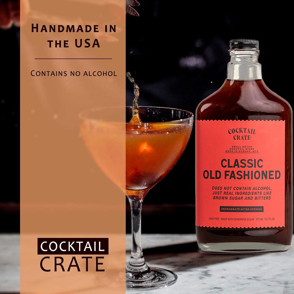 Cocktail Crate etiqueta en primer plano mostrando ingredientes naturales