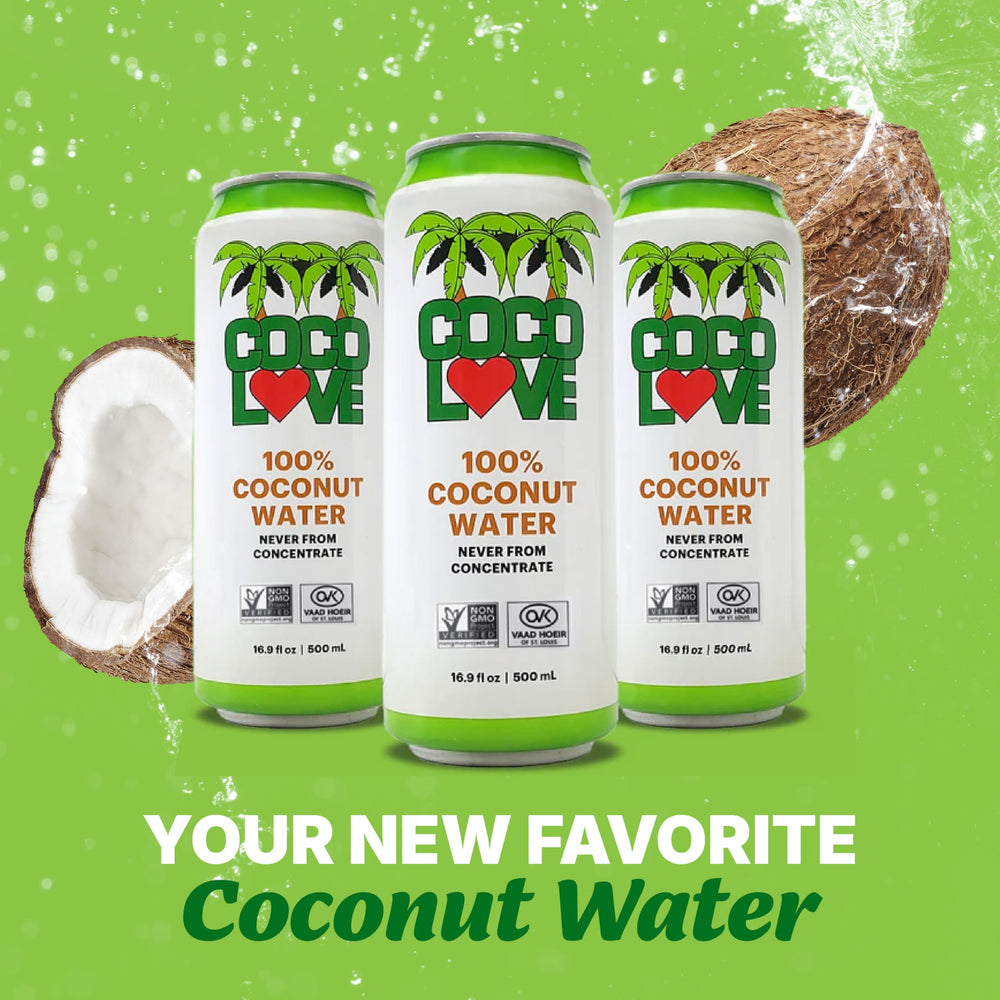 Coco Love lata abierta con gotas resaltando frescura y refresco inmediato