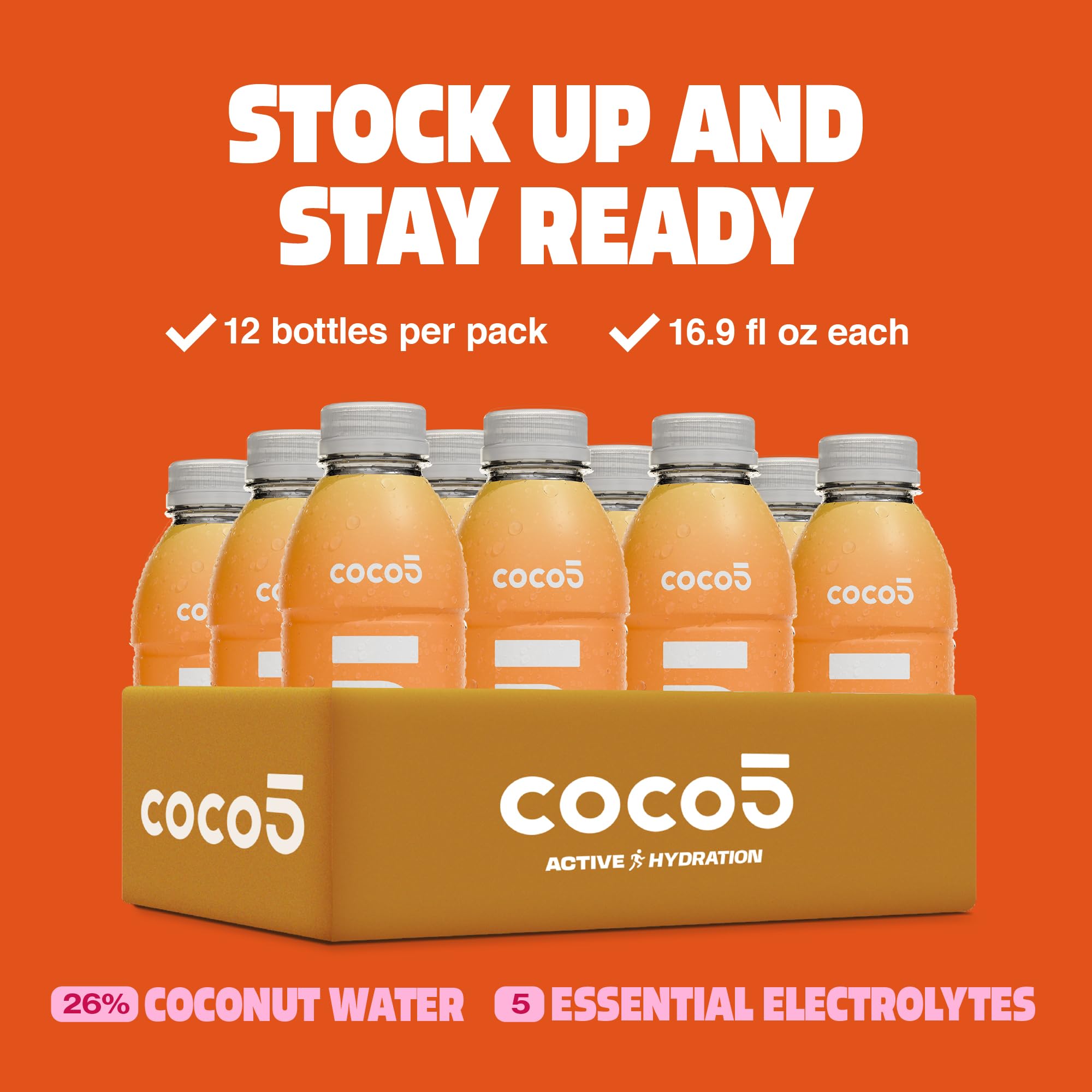 Coco5 etiqueta con ingredientes y lista de cinco electrolitos