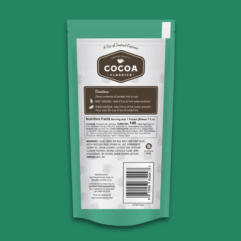 Cocoa Classics junto a una regla para visualizar tamaño y porción individual