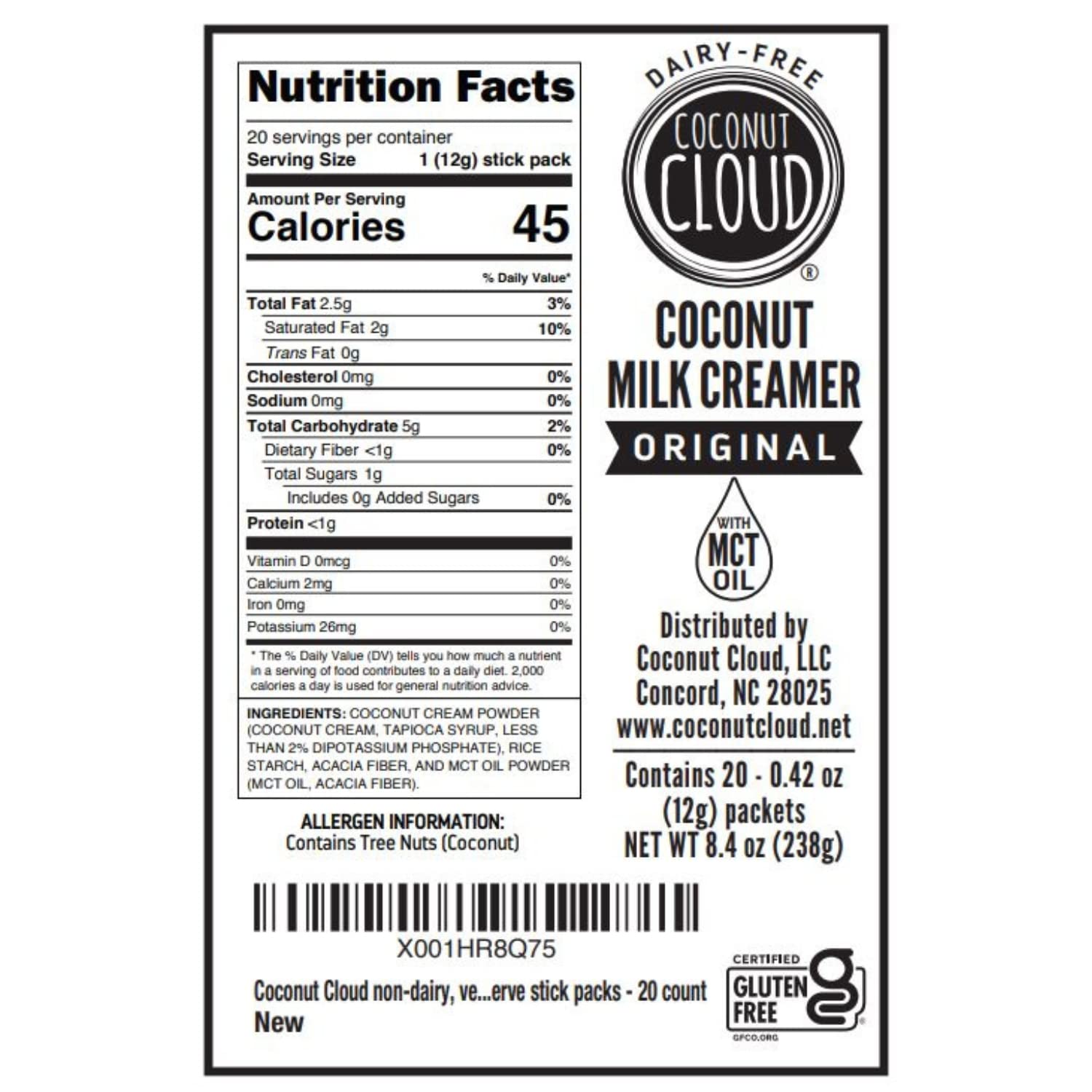 Coconut Cloud stick individual listo para añadir al café