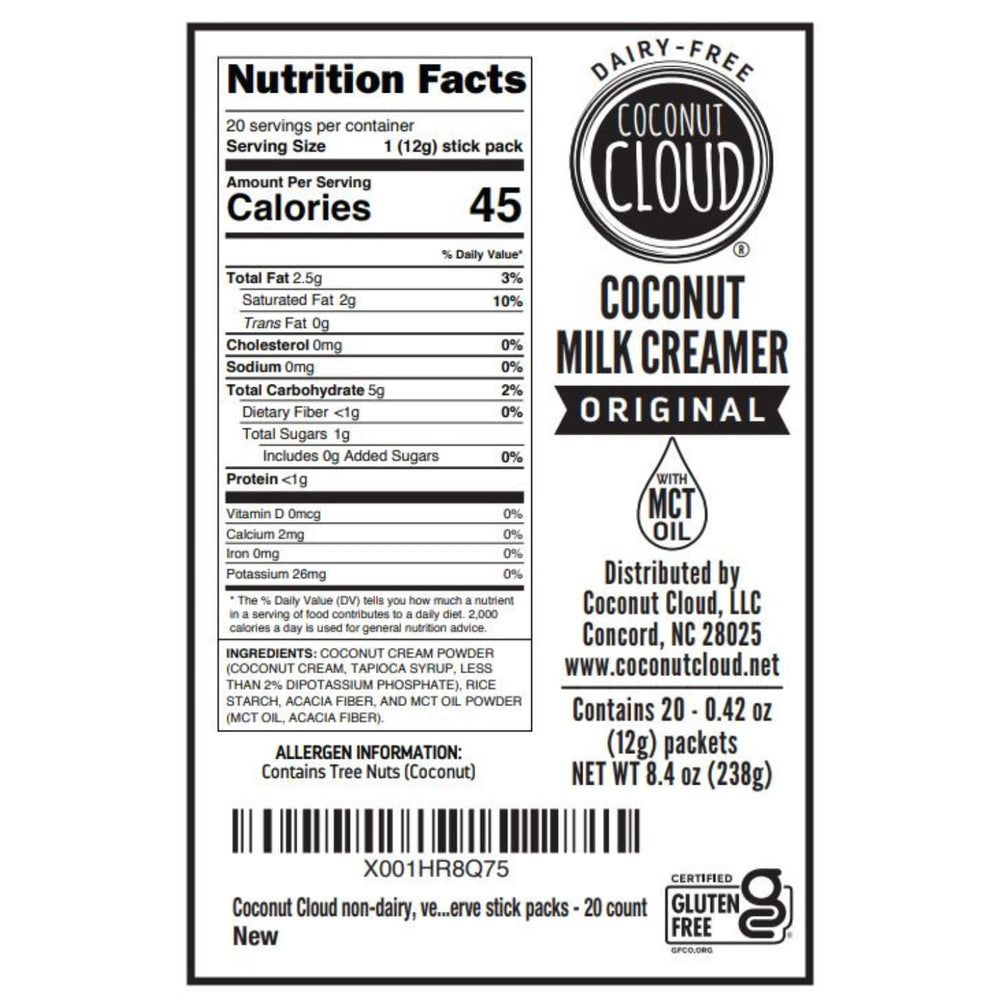 Coconut Cloud stick individual listo para añadir al café