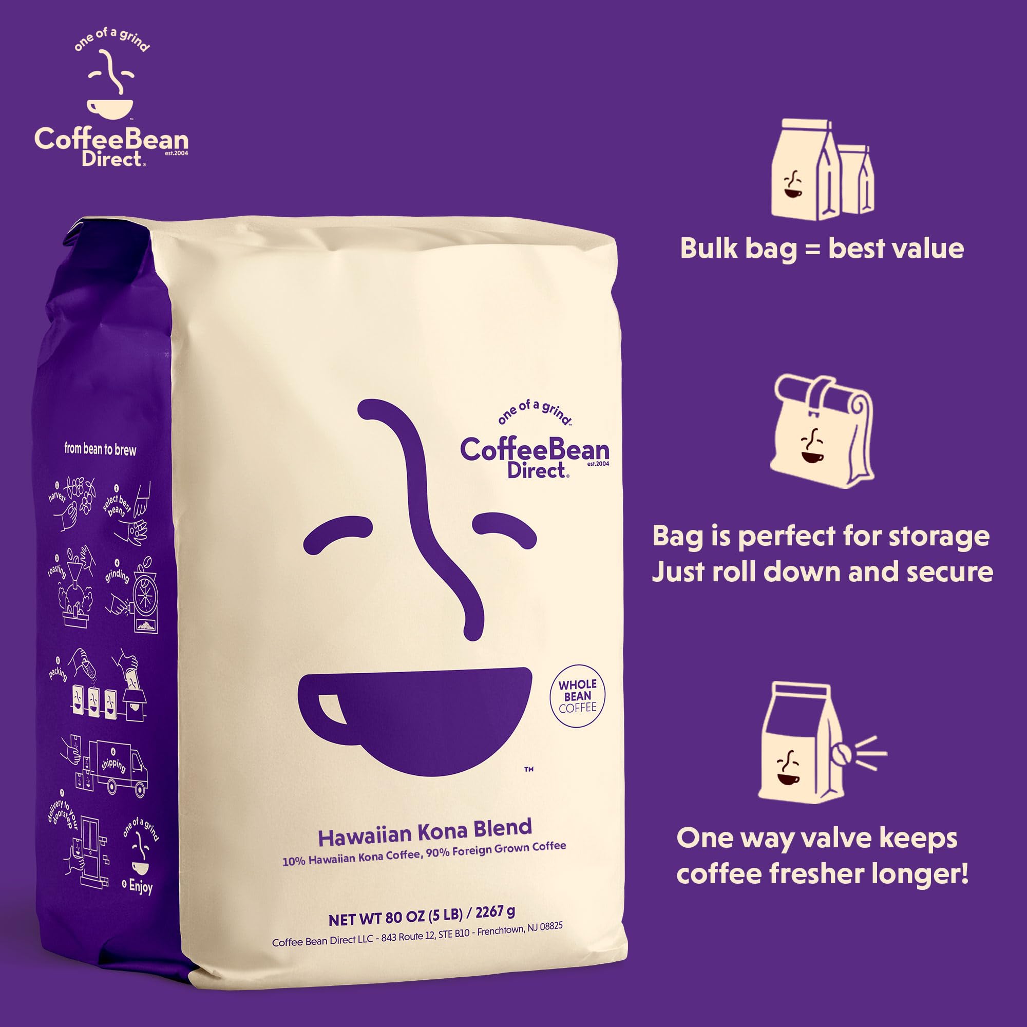 Coffee Bean Direct grano tostado claro detalle que resalta notas aromáticas