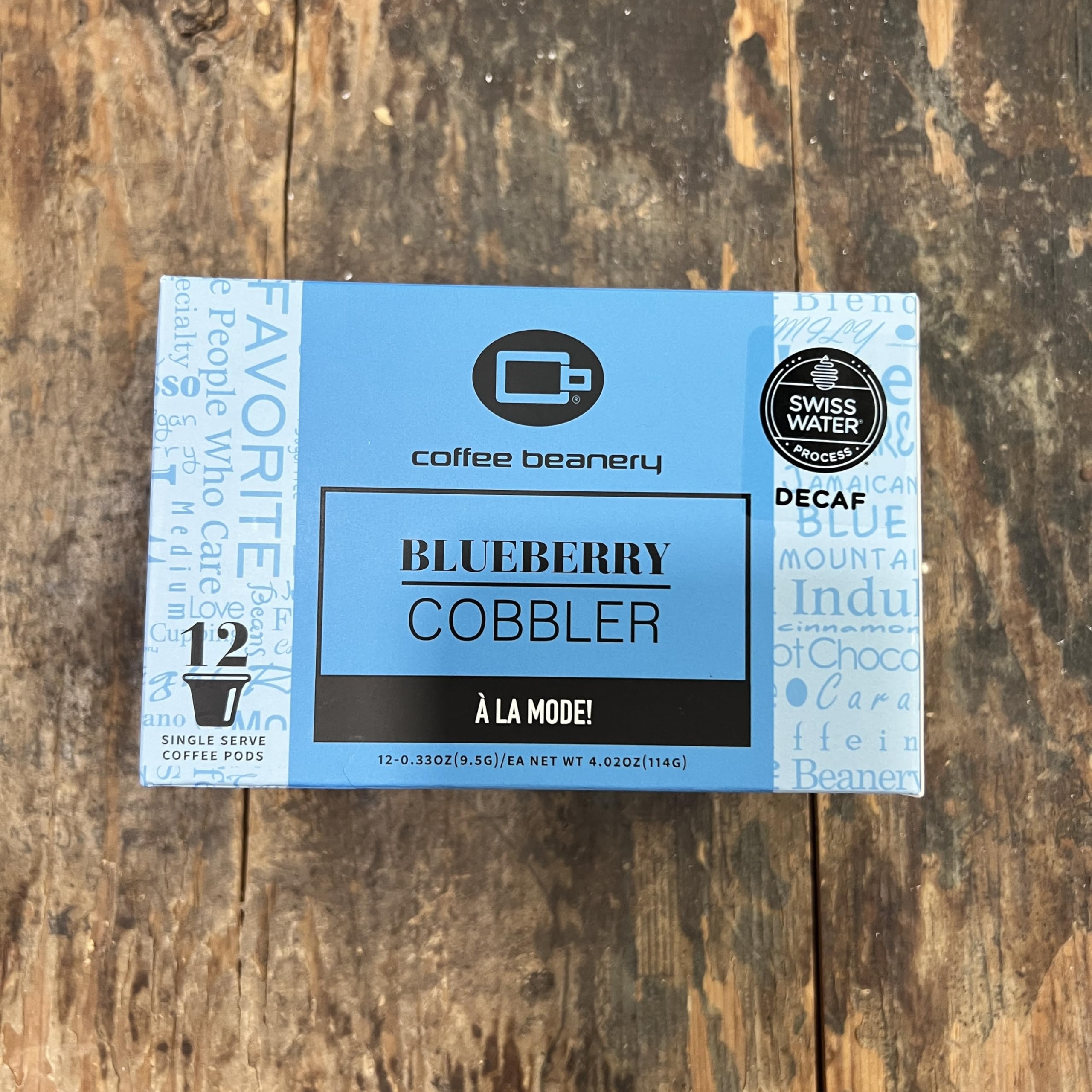 Coffee Beanery representación de crumble y arándanos que sugiere sabor real