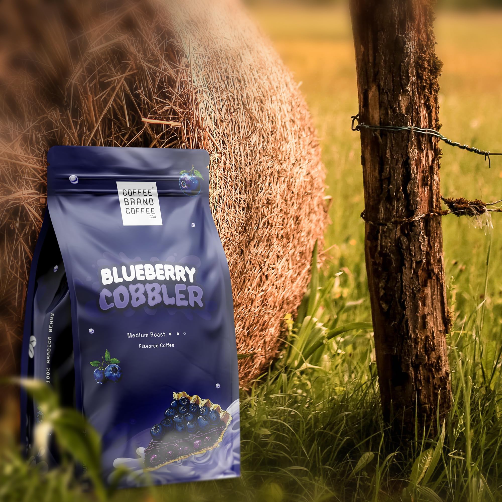Coffee Brand Coffee bolsa junto a una regla, muestra tamaño real