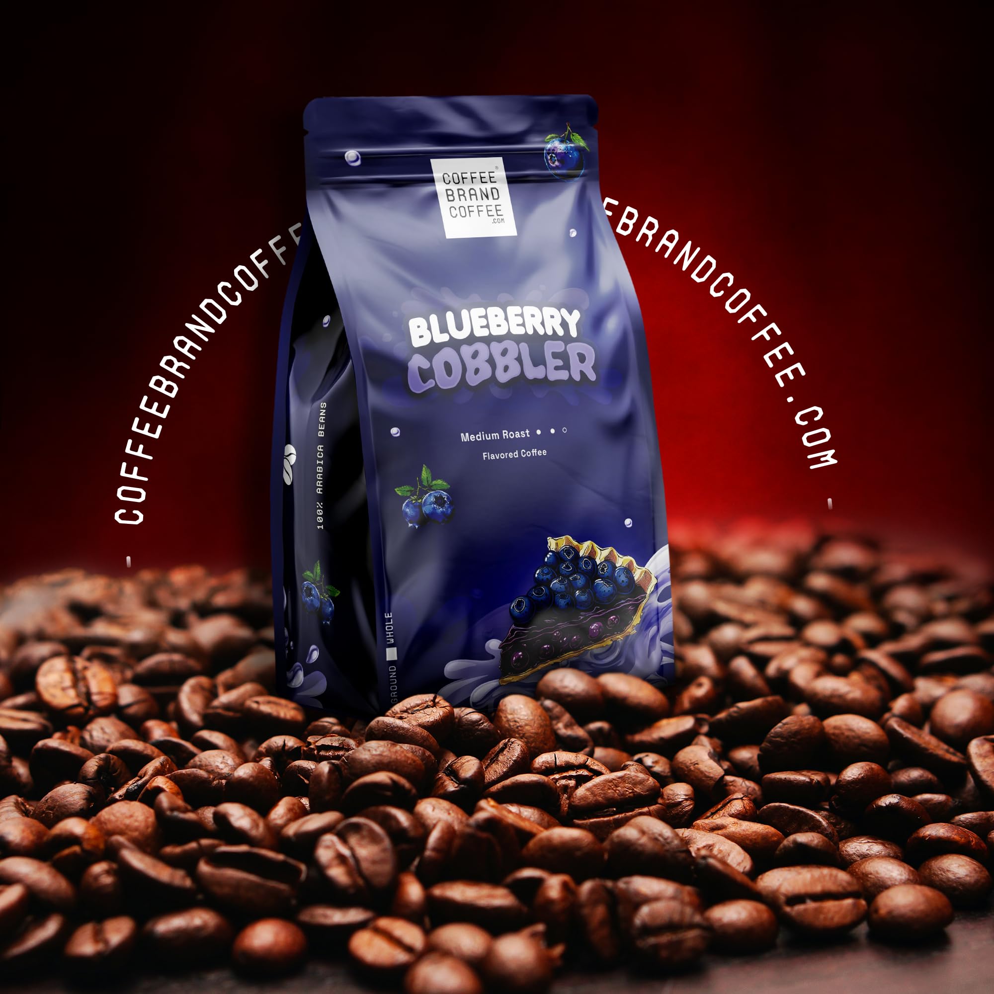 Coffee Brand Coffee primer plano de granos enteros, calidad visible