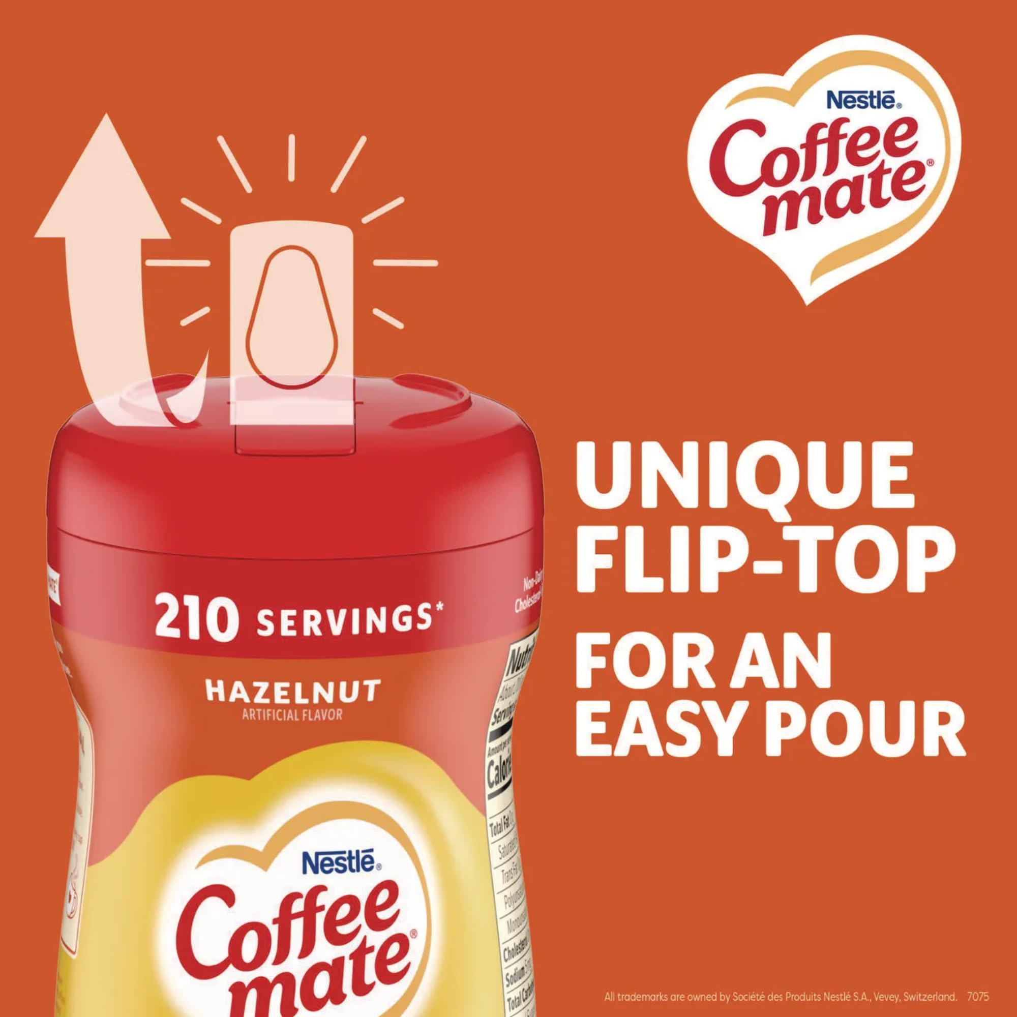Coffee Mate taza con Hazelnut, aroma a avellana que realza café