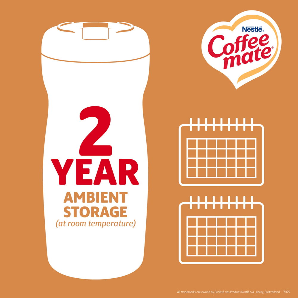 Coffee Mate comparación de tamaño y escala útil para almacenamiento