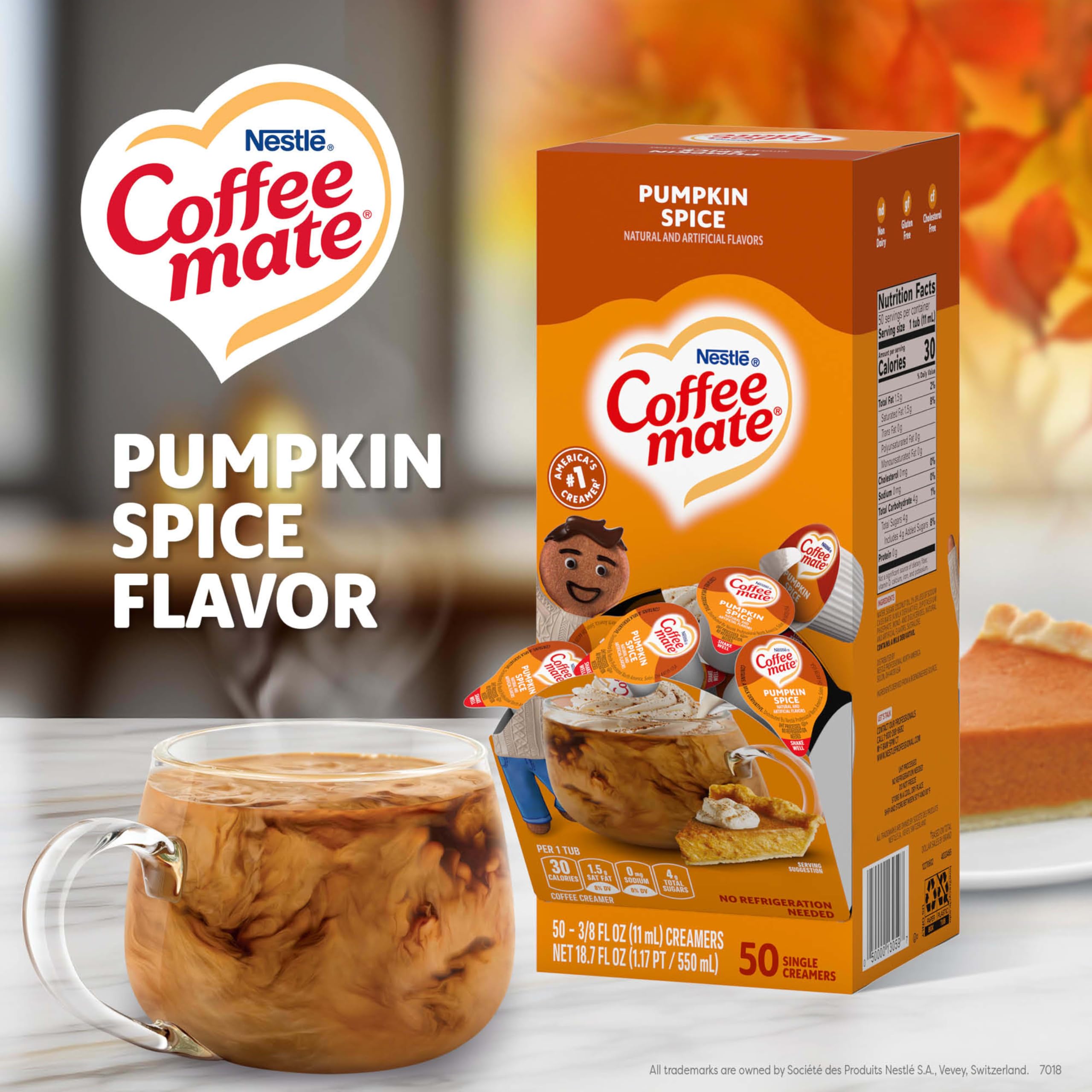 Coffee mate tarrina abierta mostrando el creamer listo para verter