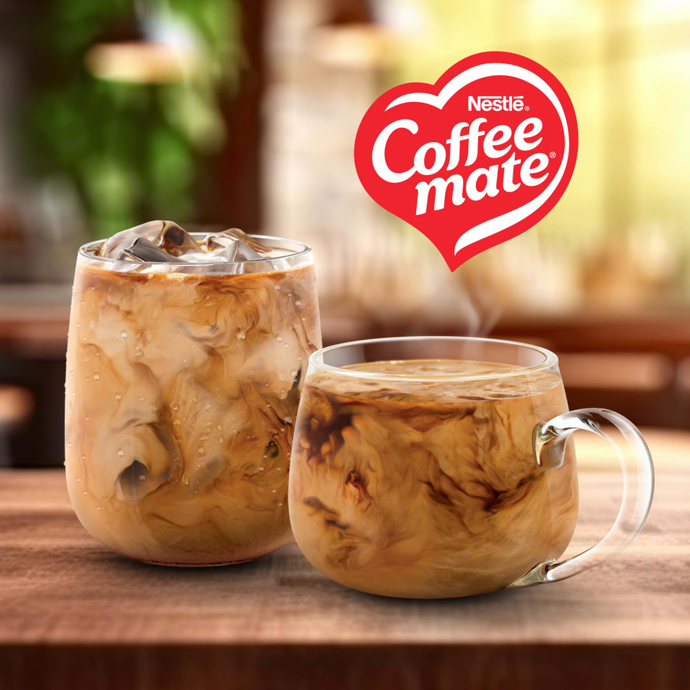 Coffee mate etiqueta y certificaciones resaltando opciones dietarias seguras
