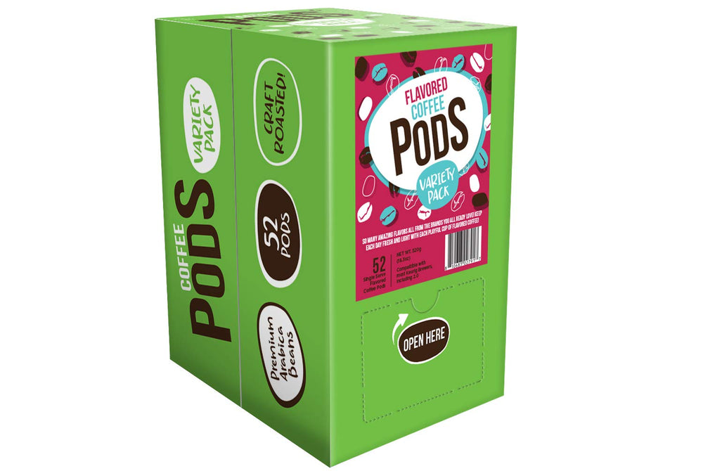Coffee Pod Variety Packs primer plano de cápsula para apreciar textura y sello