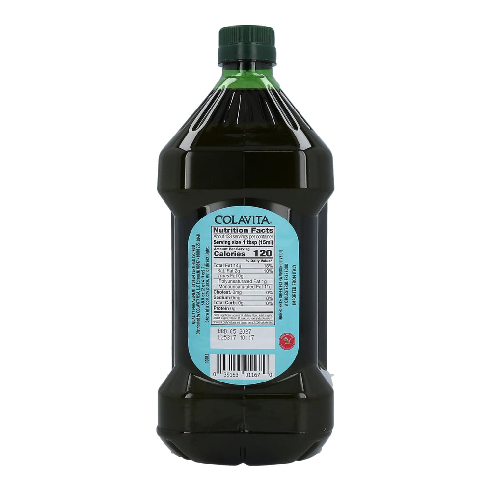 Colavita etiqueta con origen Koroneiki y Kalamata que certifica autenticidad