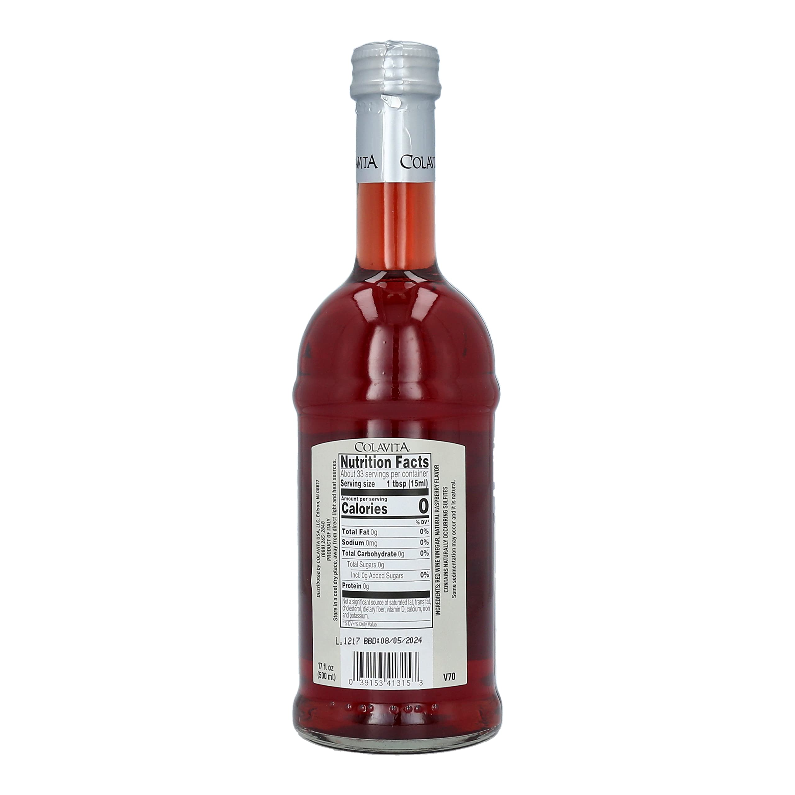 COLAVITA textura del vinagre con tono rojo frambuesa, aporta sabor afrutado