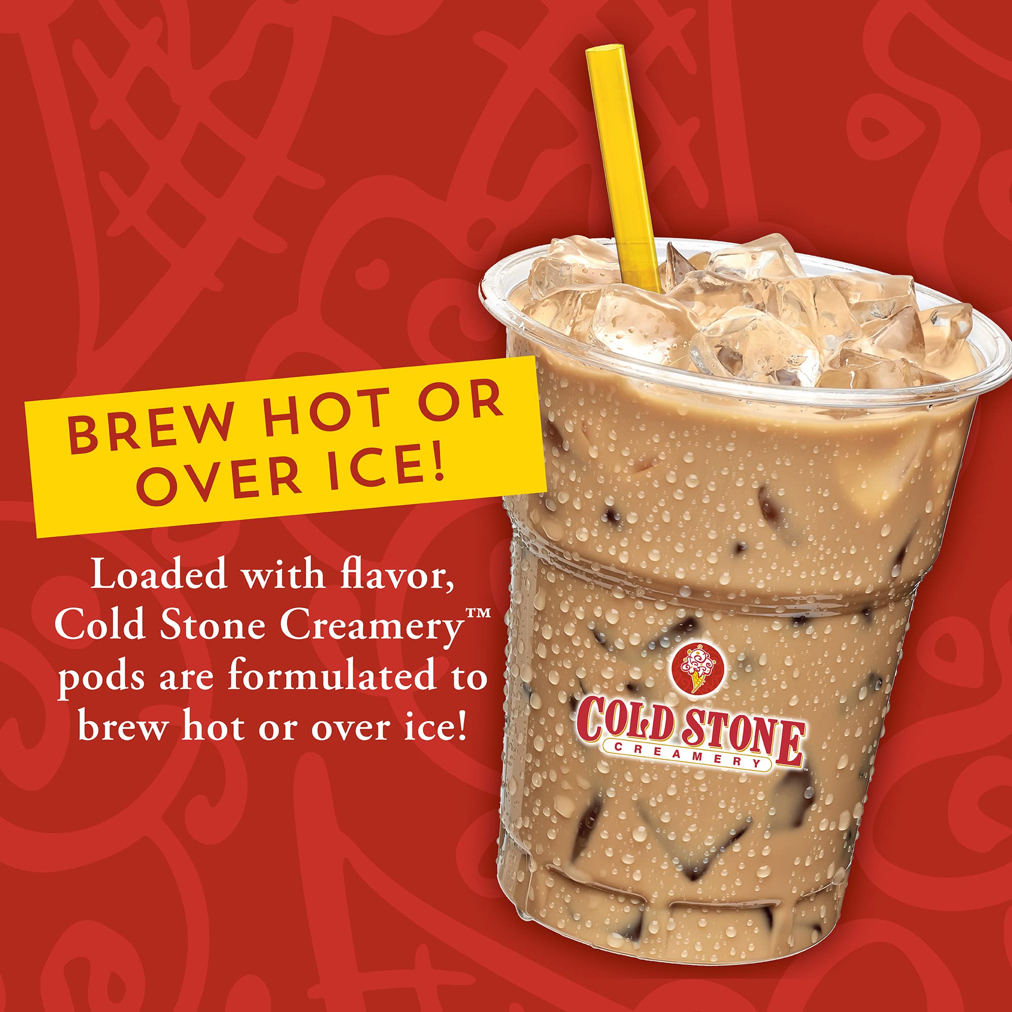 Cold Stone Creamery Beverages cápsula en mano mostrando tamaño y conveniencia