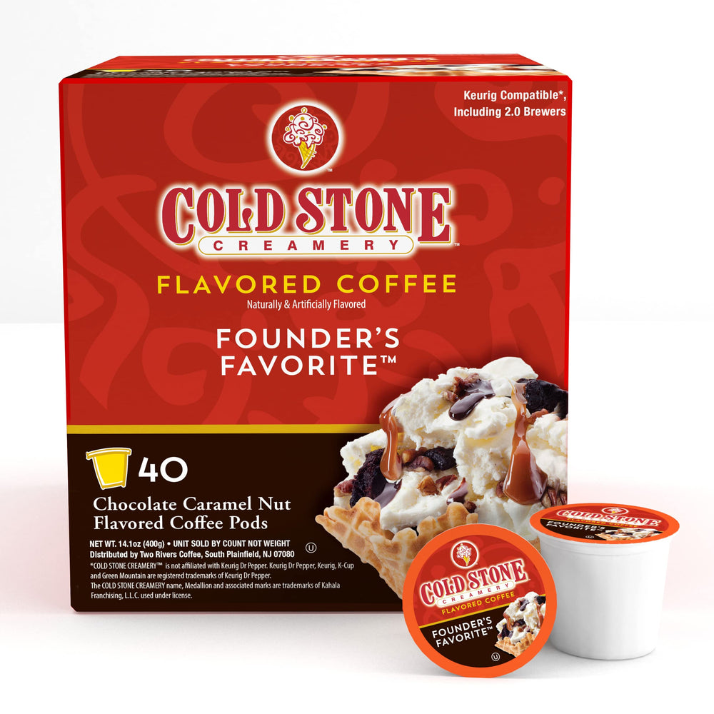 Cold Stone Creamery cápsula en primer plano con superficie texturizada y aroma realzado