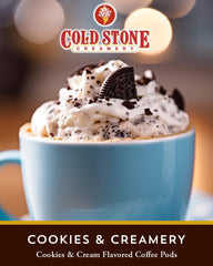 Cold Stone Creamery Beverages taza servida, sabor a Cookies and Creamery realzado