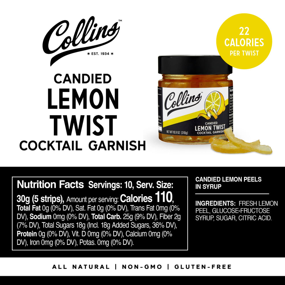 Collins etiqueta del frasco con ingredientes, claridad y confianza