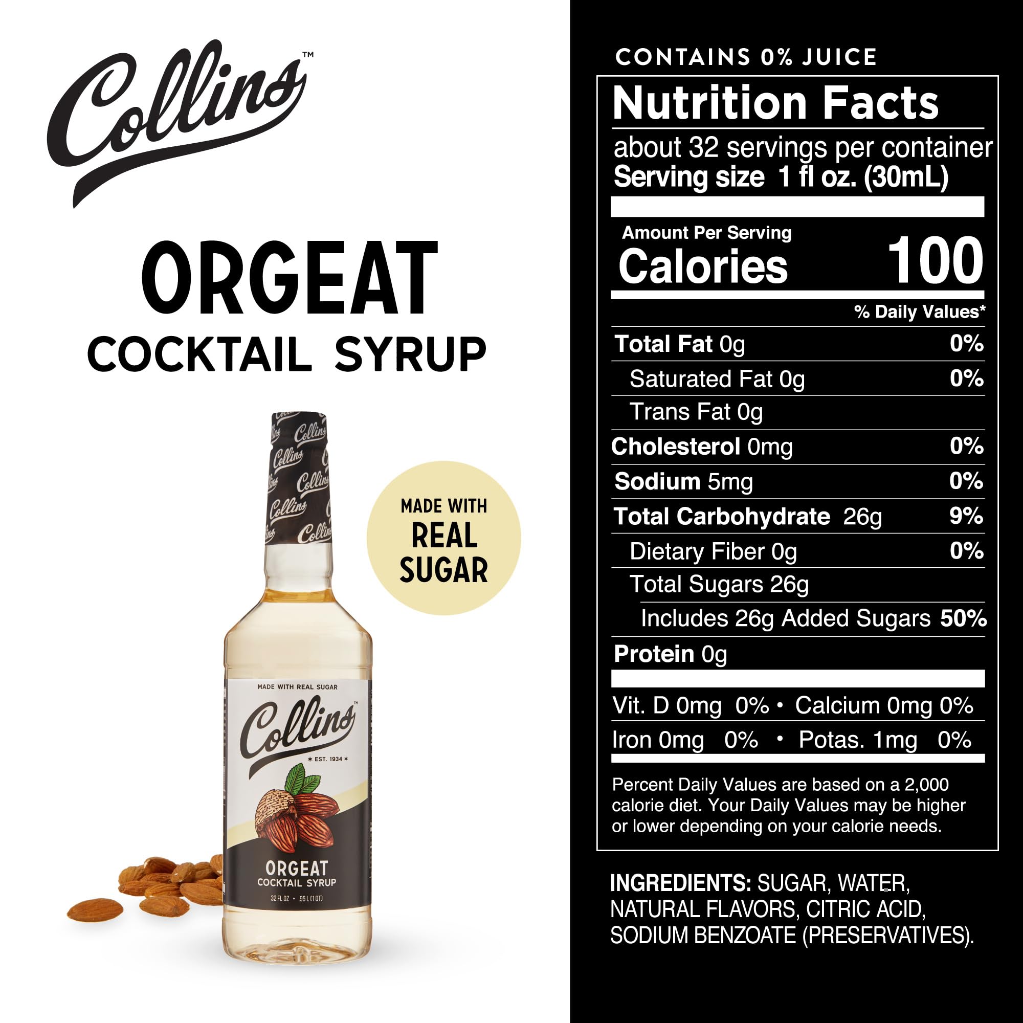 Collins Orgeat Syrup servido en un Mai Tai realzando sabor almendrado