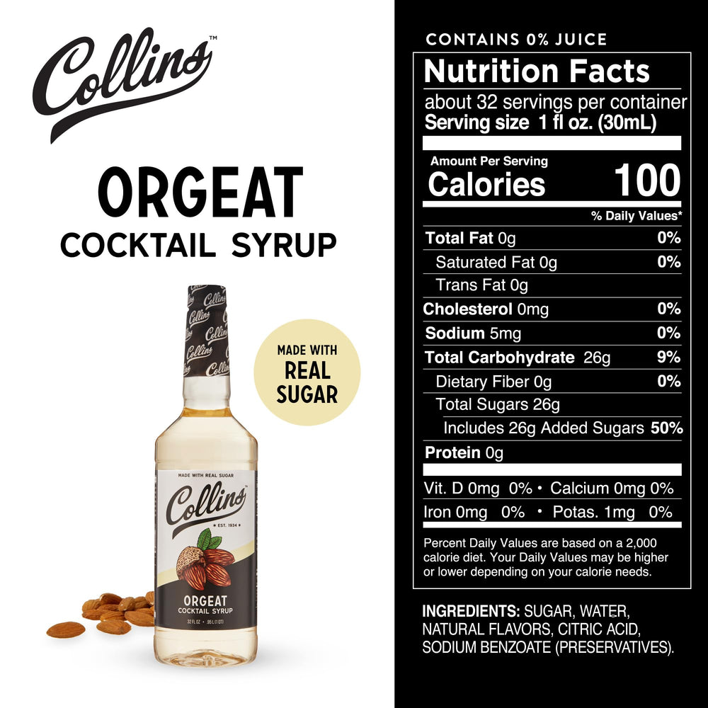 Collins Orgeat Syrup servido en un Mai Tai realzando sabor almendrado