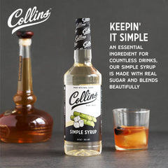 Collins Simple Syrup textura clara y fluida mostrando mezcla fácil