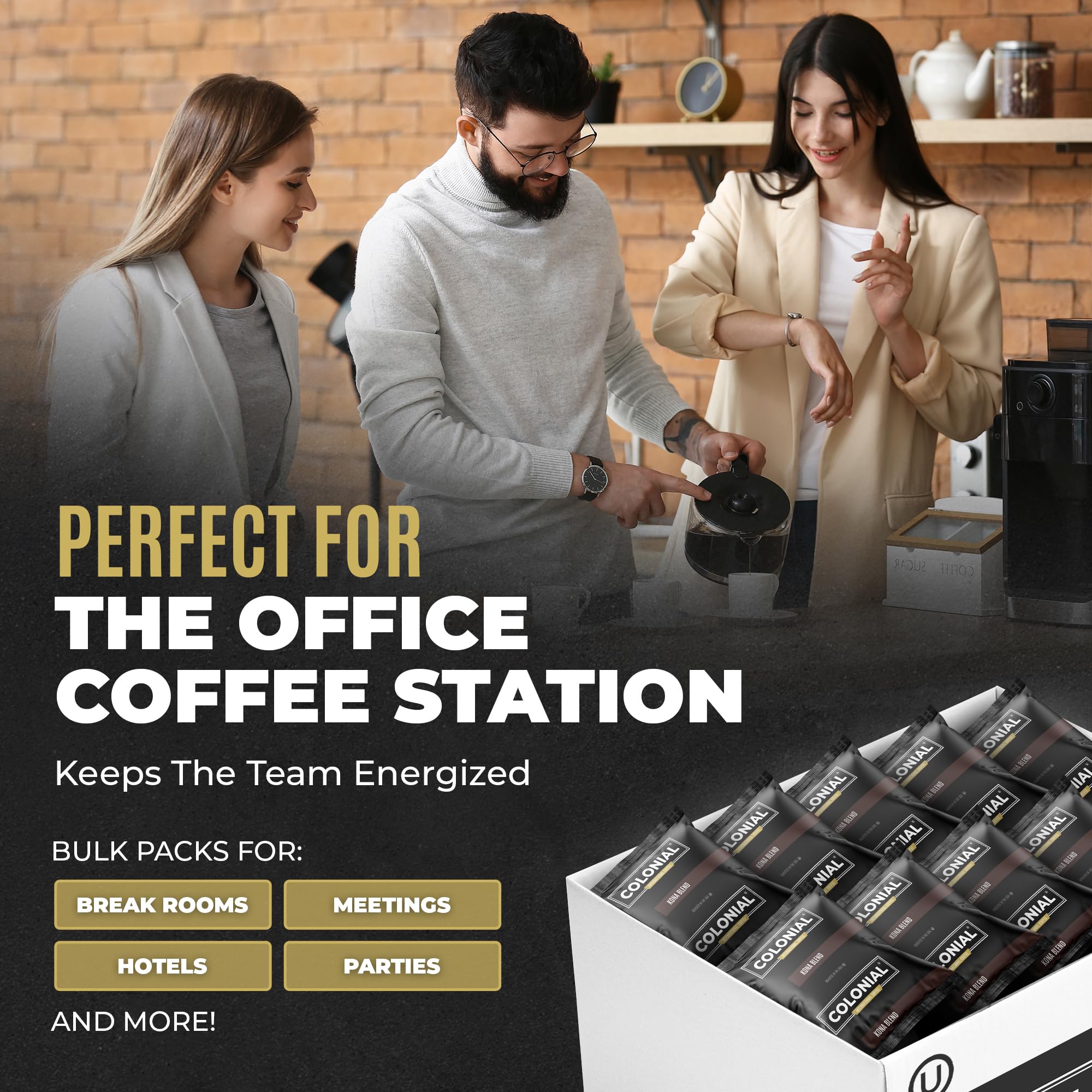 COLONIAL INTERNATIONAL COFFEE filtro con sobre listo para usar, conveniencia instantánea